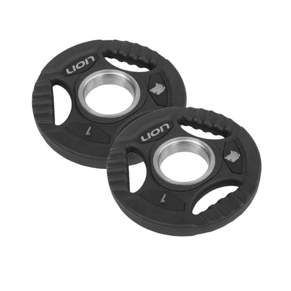 Par Anilha Olímpica 1 Kg Lion Para Musculação Vulcanizada Em Aço Maciço Revestido Em Borracha Resistente - 1