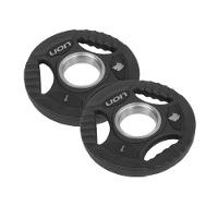 Par Anilha Olímpica 1 Kg Lion Para Musculação Vulcanizada Em Aço Maciço Revestido Em Borracha Resistente - 1