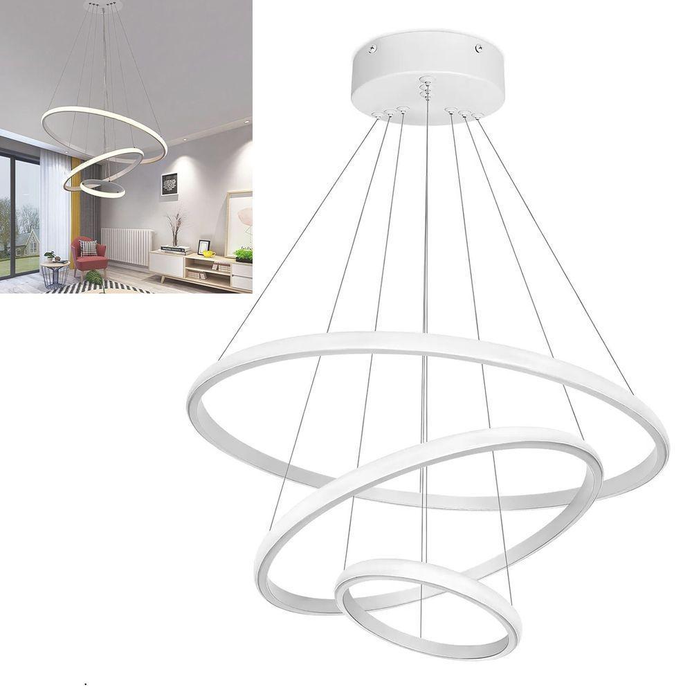 Lustre Pendente Luminaria 3 Em 1 Arcos Argolas Regulaveis Aneis Bivolt Decoraçao Ajustavel Casa Quarto Sala - 3