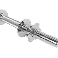 Barra Halter Para Anilha Lion Maciça Cromada 40cm Rosca Rápida - 3