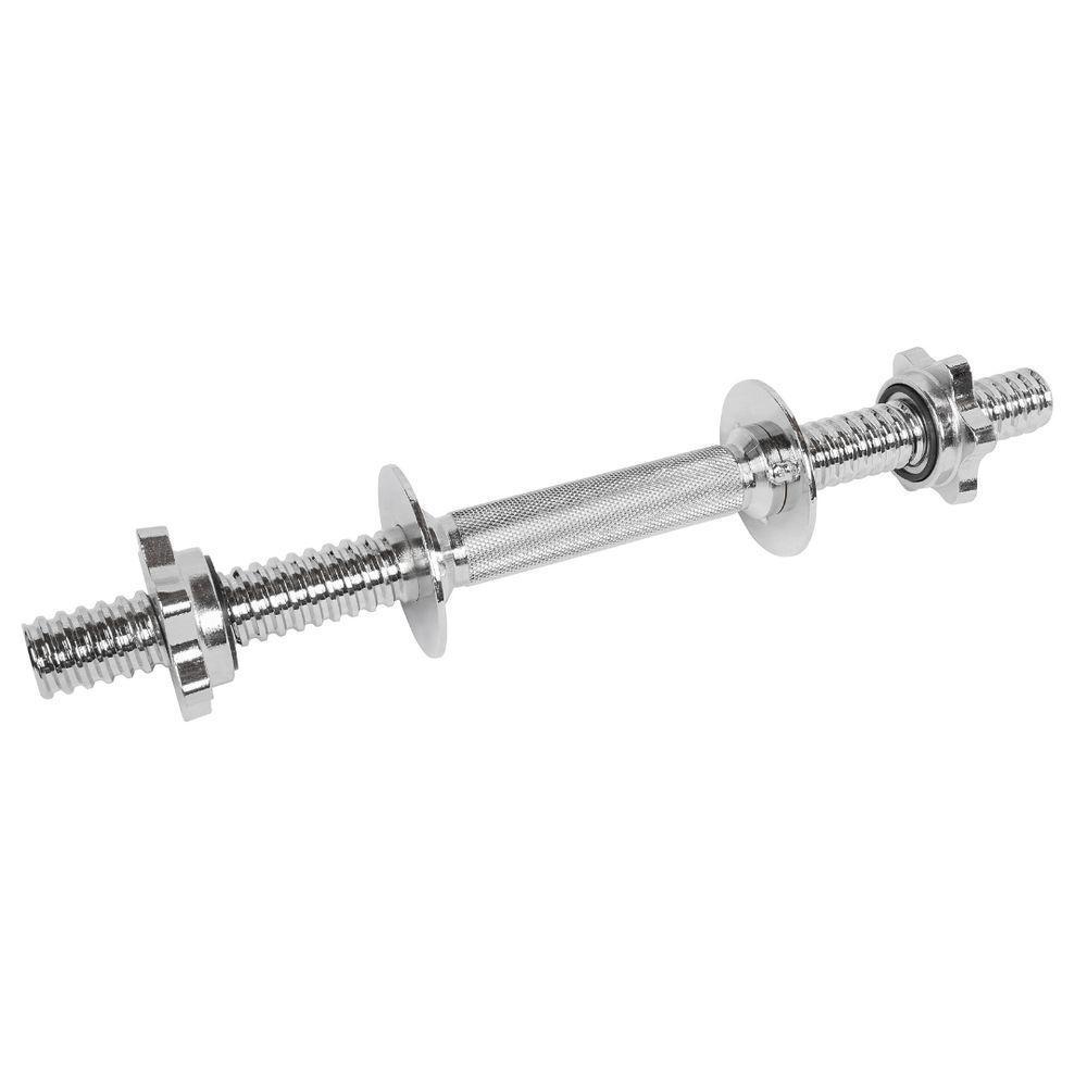 Par Barra Halter Anilha Lion Aço Maciço Cromado 40cm Rosca - 2