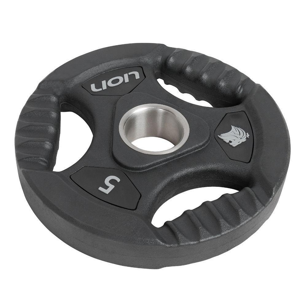 Par Anilha Olímpica 5 Kg Lion Para Musculação Vulcanizada Em Aço Maciço Revestido Em Borracha Resistente - 3