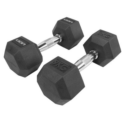 Par De Halteres Lion Performance Sextavado 9kg Aço Cromado