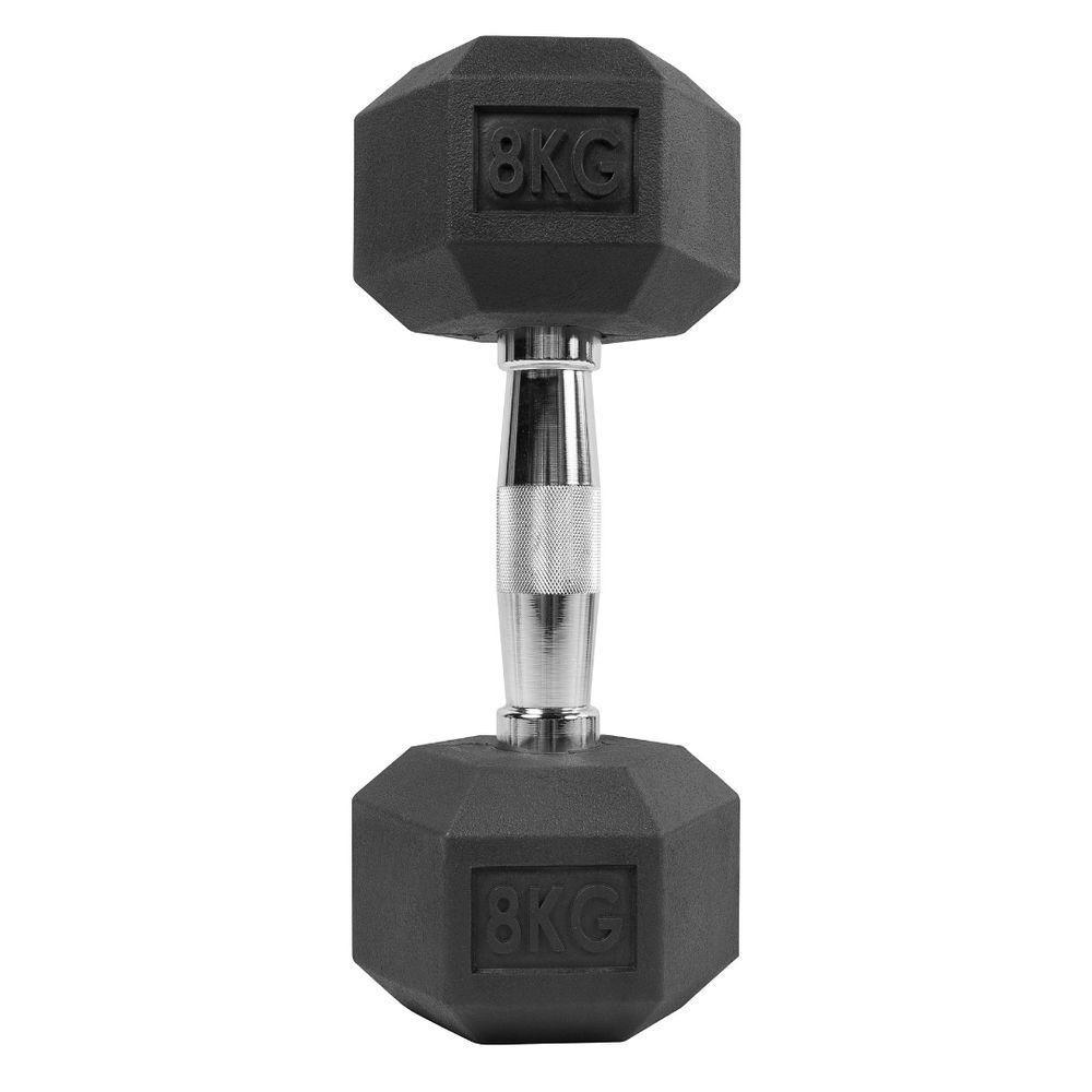 Par De Halteres Lion Performance Sextavado 8kg Aço Cromado - 2