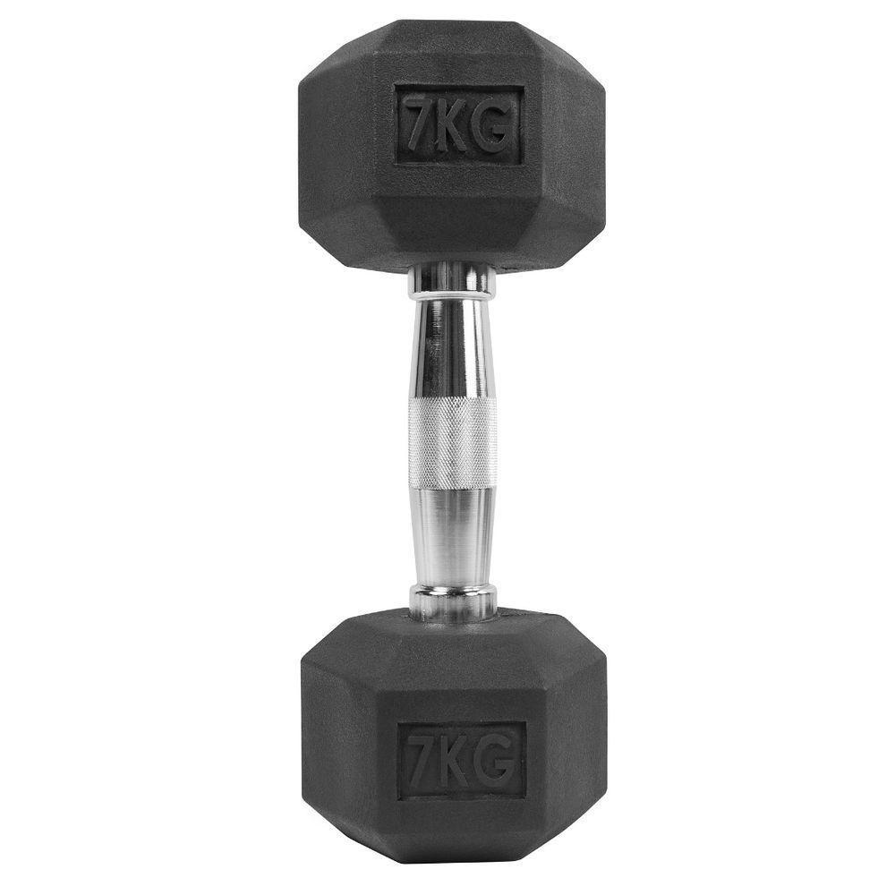 Par De Halteres Lion Performance Sextavado 7kg Aço Cromado - 2