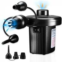 Bomba De Ar Elétrica Encher Colchão Boia Piscina Bomba Pneumática Inflador 12V Com Bicos Preto Bivolt - 1