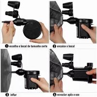Bomba De Ar Elétrica Encher Colchão Boia Piscina Bomba Pneumática Inflador 12V Com Bicos Preto Bivolt - 3