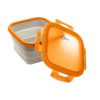 Pote Hermético Retrátil De Silicone Quadrado 14cm Laranja - 1