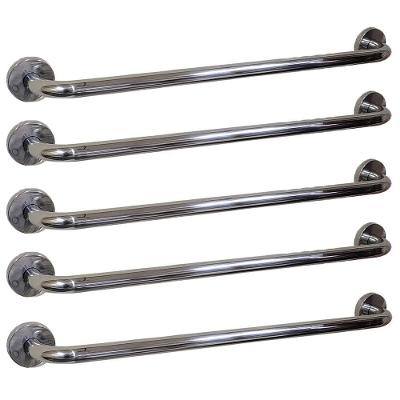 Alça Apoio Kit 5 Uni Aço Inox 50cm Idoso Acessibilidade Pcd Cadeirante Gestante Suporte Anti Queda Banho Box Banheiro