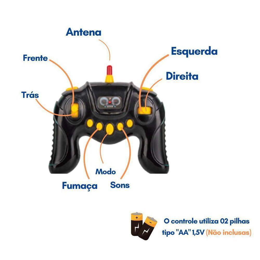 Carrinho De Controle Remoto Grand Prix F1 Com 7 Funções Solta Fumaça Com Luzes Recarregável - 4