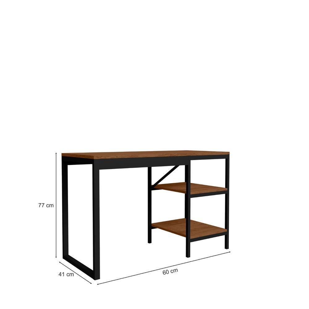 Home Office Slim Aço Mdp Para Estudo Trabalho Canela Rustico - 5