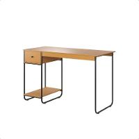 Mesa Home Office Em Aço 125 X 55 Cm Com Gaveta Criare Canela