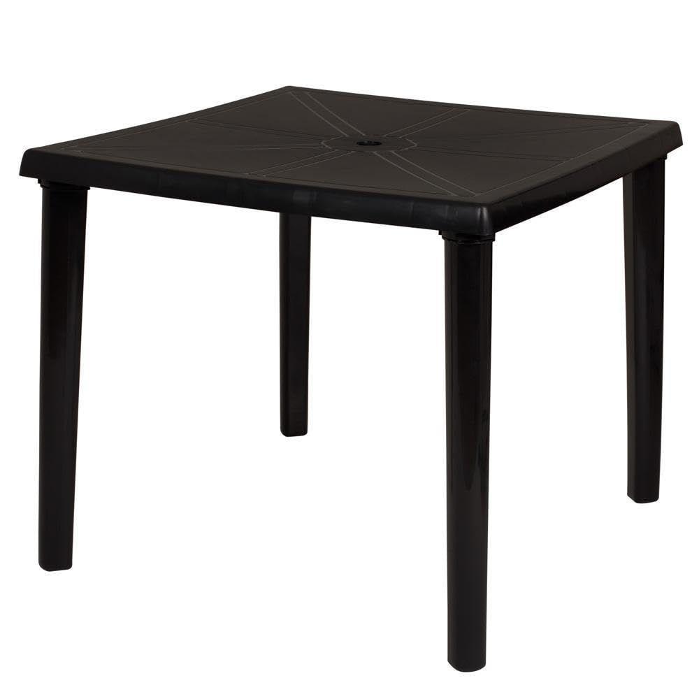Mesa Plástica Quadrada Desmontável Mor Preta - 1