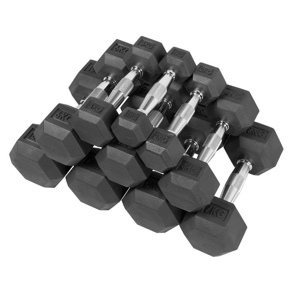 Jogo Halter Lion Sextavado Kit 1 A 10 Kg Aço Cromado Injet - 1