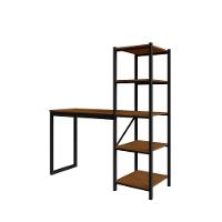 Home Office Fit Com Prateleira Preto Canela Rustico 4 - 2