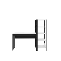 Mesa Escrivanha Home Office Mdf Com Prateleiras Artemis Preto-branco - 2