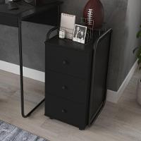 Gaveteiro Para Escritório 3 Gavetas Estilo Industrial Criare Preto - 1