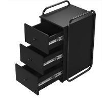 Gaveteiro Para Escritório 3 Gavetas Estilo Industrial Criare Preto - 2