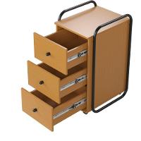 Gaveteiro Para Escritório 3 Gavetas Estilo Industrial Criare Canela