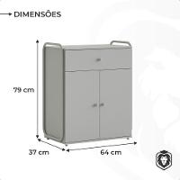 Armário De Escritório 2 Portas Com Gaveta Multiuso Criare Canela - 7