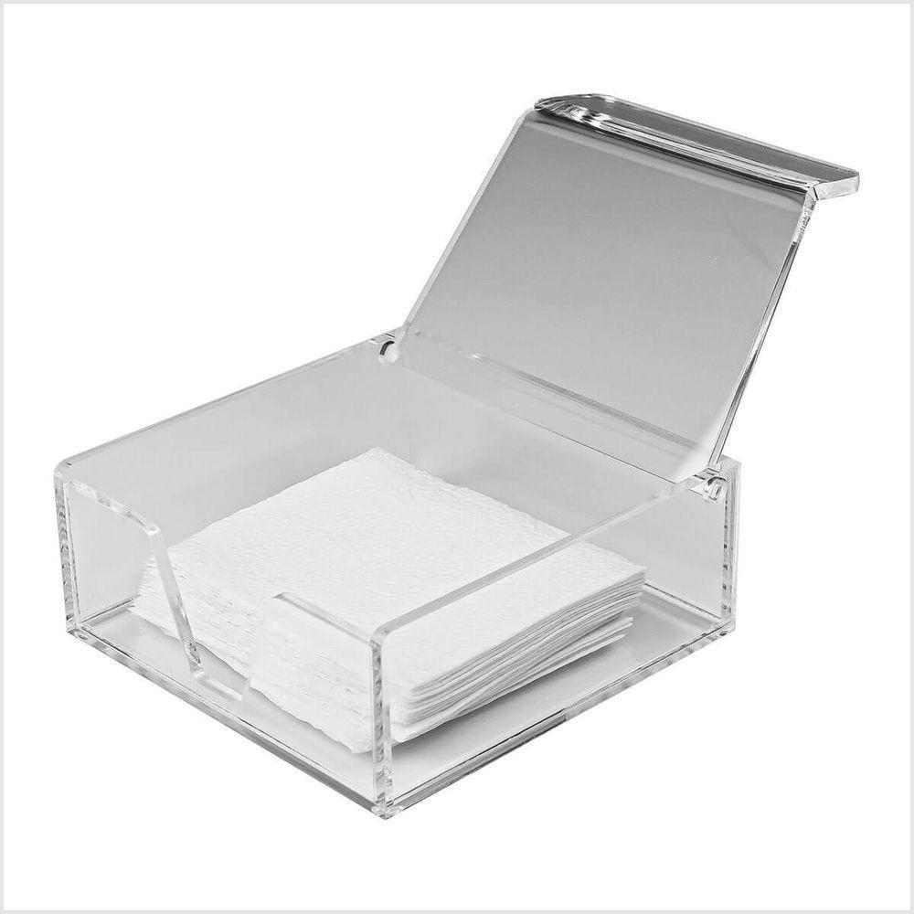Porta Guardanapos Acrílico Transparente 5mm Centauri Mod P Organizador Mesa Cozinha Compacto Prático - 3