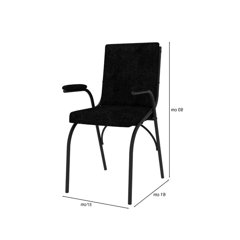 Cadeira Office Estofada Alta Resistência Em Aço Onix Preto - 3