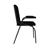 Cadeira Office Com Estofado De Tecido Confortável Onix Preto