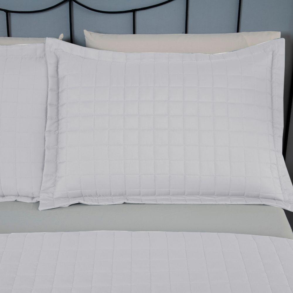 Kit Cobre Leito Matelado Copacabana 3 Peças Queen 100% Poliéster Percal 300 Fios - Branco - 4