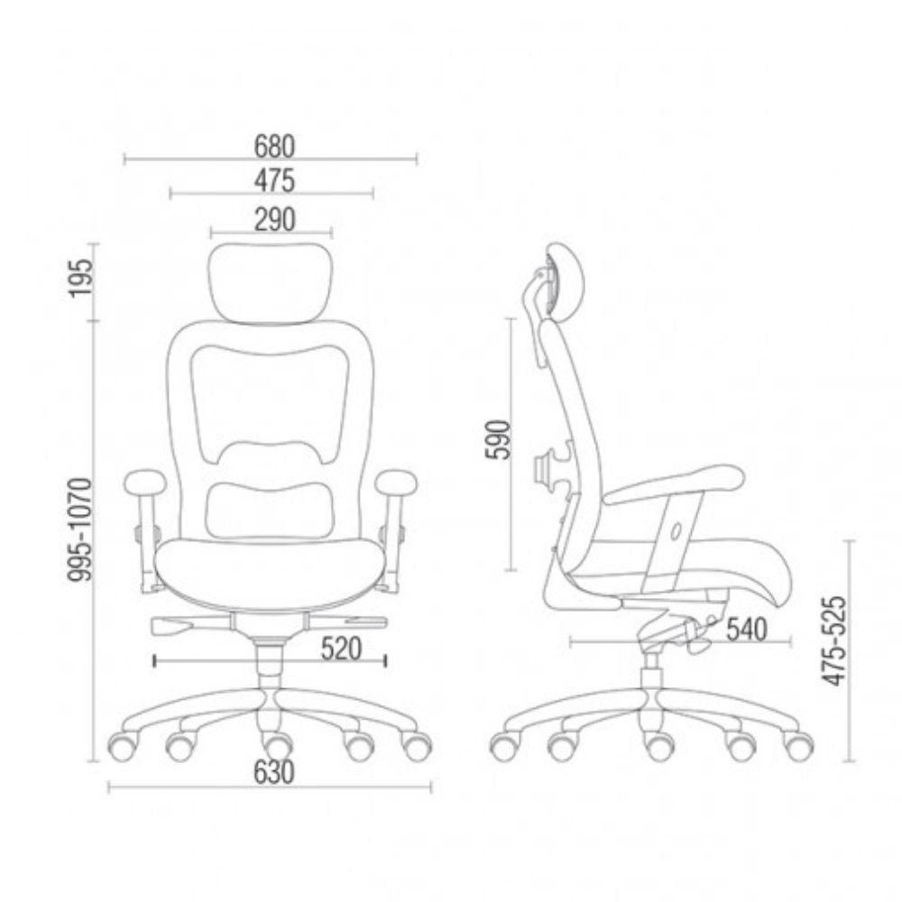 Cadeira Escritório Presidente Executiva New Ergon F02 Preto - 3