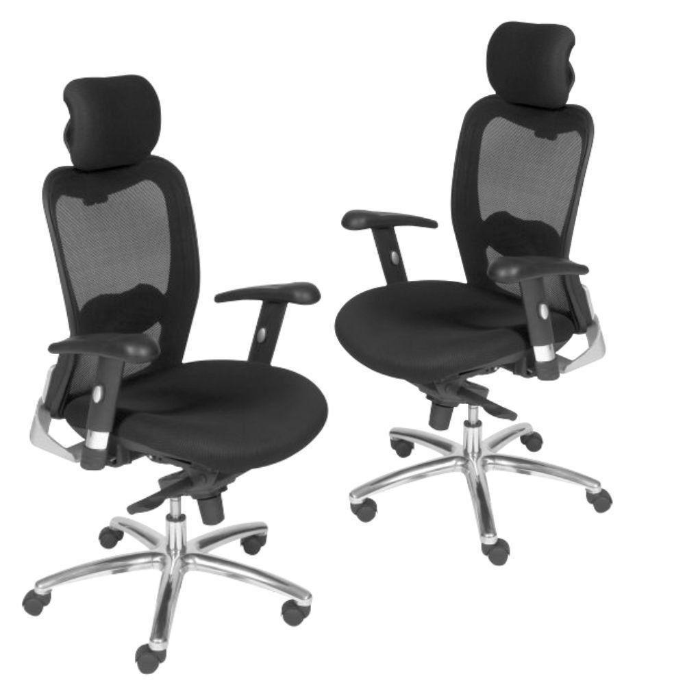 Kit 02 Cadeiras Escritório New Ergon F02 Preto - 1