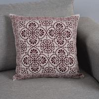 Capa Para Almofada Grécia 1 Peça 45cm X 45cm 60% Algodão - 40% Poliéster Tecido Jacquard Com Zíper - Vinho - 2