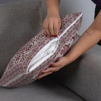 Capa Para Almofada Grécia 1 Peça 45cm X 45cm 60% Algodão - 40% Poliéster Tecido Jacquard Com Zíper - Vinho - 3