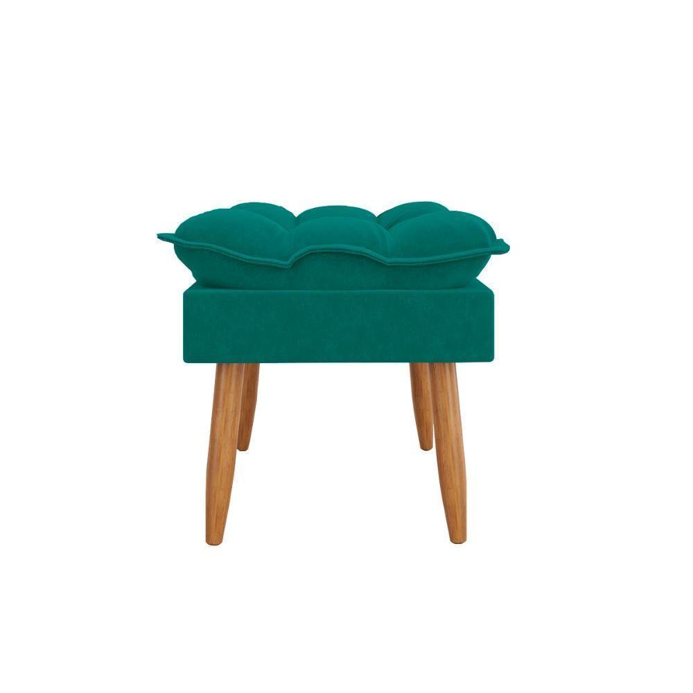 Puff Luxo Decorativo Estilo Versátil Sala Escritório Lounges Azul Turquesa - 2