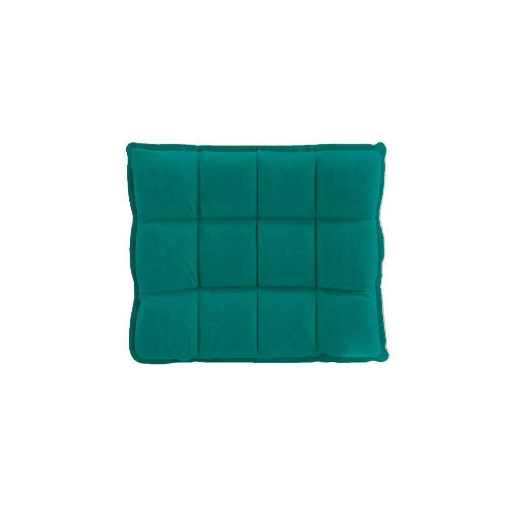 Puff Luxo Decorativo Estilo Versátil Sala Escritório Lounges Azul Turquesa - 3