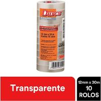 Fita Adesiva Multiuso Transparente Durex 12mm X 30m Com 10 Rolos 3m - 2