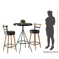 Kit De Mesa Com 2 Banquetas - Grecia Preto - 3