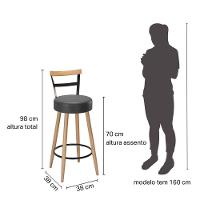 Kit De Mesa Com 2 Banquetas - Grecia Preto - 5