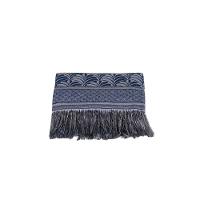 Xale Para Sofá Com Franja Luxor 1 Peça 2,10m X 1,35m 60% Algodão / 40% Poliéster Tecido Jacquard - Azul Palmeira - 3