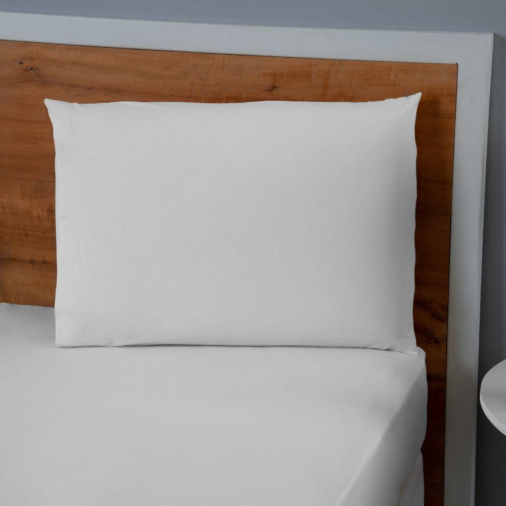 Jogo De Lençol Dia A Dia Liso 2 Peças Solteiro 80% Algodão 20% Poliéster Percal 140 Fios - Branco - 2