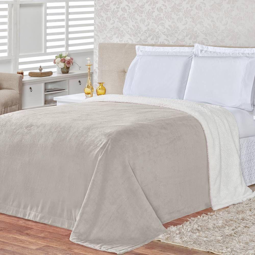 Cobertor Pele De Carneiro Sherpa Alaska King 01 Peça - Cinza - 4