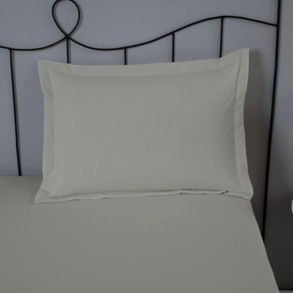 Porta Travesseiro Dia A Dia 1 Peça 70cm X 50cm 80% Algodão 20% Poliéster Percal 140 Fios - Cinza - 3