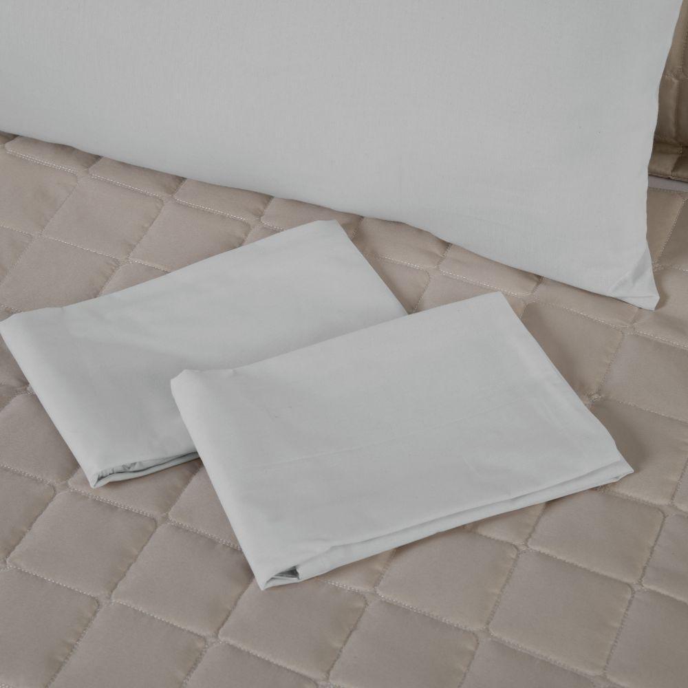 Capa Para Travesseiro Fofuxão 1 Peça 1,46m X 46cm 80% Algodão 20% Poliéster Percal 140 Fios Com Zíper - Branco - 2