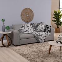 Kit Xale Para Sofá Com Franja Grécia 5 Peças 1,35m X 1,35m 60% Algodão 40% Poliéster Tecido Jacquard - Preto - 2