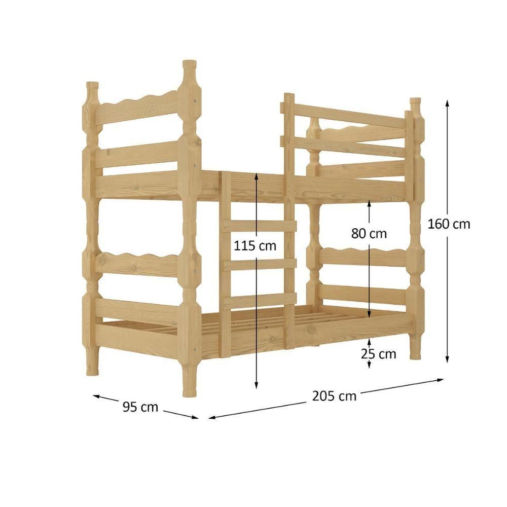 Beliche Madeira Maciça - Vira 2 Camas - Com Colchões Inclusos Porto Multimóveis CR4159 Natural - 4