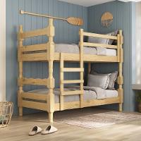 Beliche Madeira Maciça - Vira 2 Camas - Com Colchões Inclusos Porto Multimóveis CR4159 Natural - 2