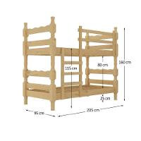 Beliche Madeira Maciça - Vira 2 Camas - Com Colchões Inclusos Porto Multimóveis CR4159 Natural - 4