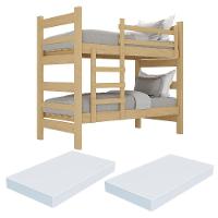 Beliche Madeira Maciça - Vira 2 Camas - Com Colchões Inclusos Dubai Multimóveis VCR4158 - Natural - 1