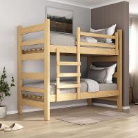 Beliche Madeira Maciça - Vira 2 Camas - Com Colchões Inclusos Dubai Multimóveis VCR4158 - Natural - 2