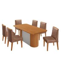 Mesa De Jantar Aspen Com 6 Cadeiras Eloise Moderna Mobília Tork Naturale - 2