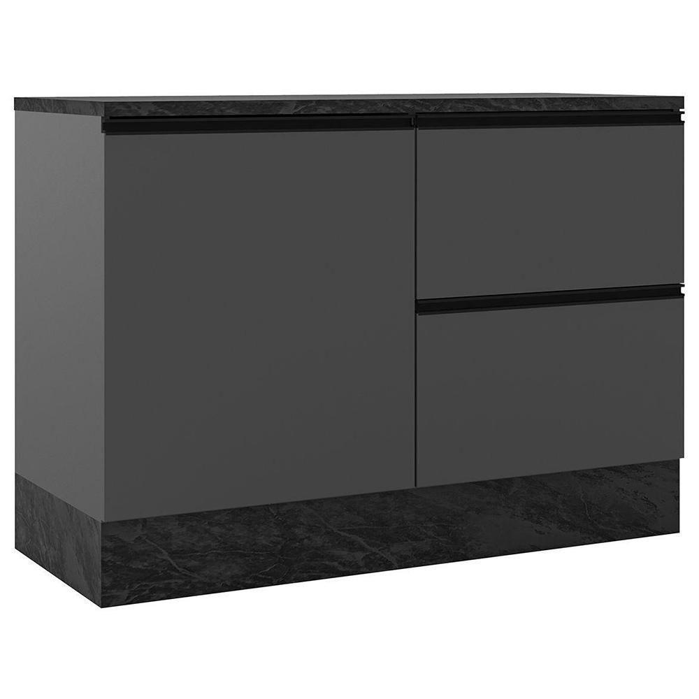 Balcao Com Tampo 120 Com 1 porta 2 gavetas Etti Grafite - 1